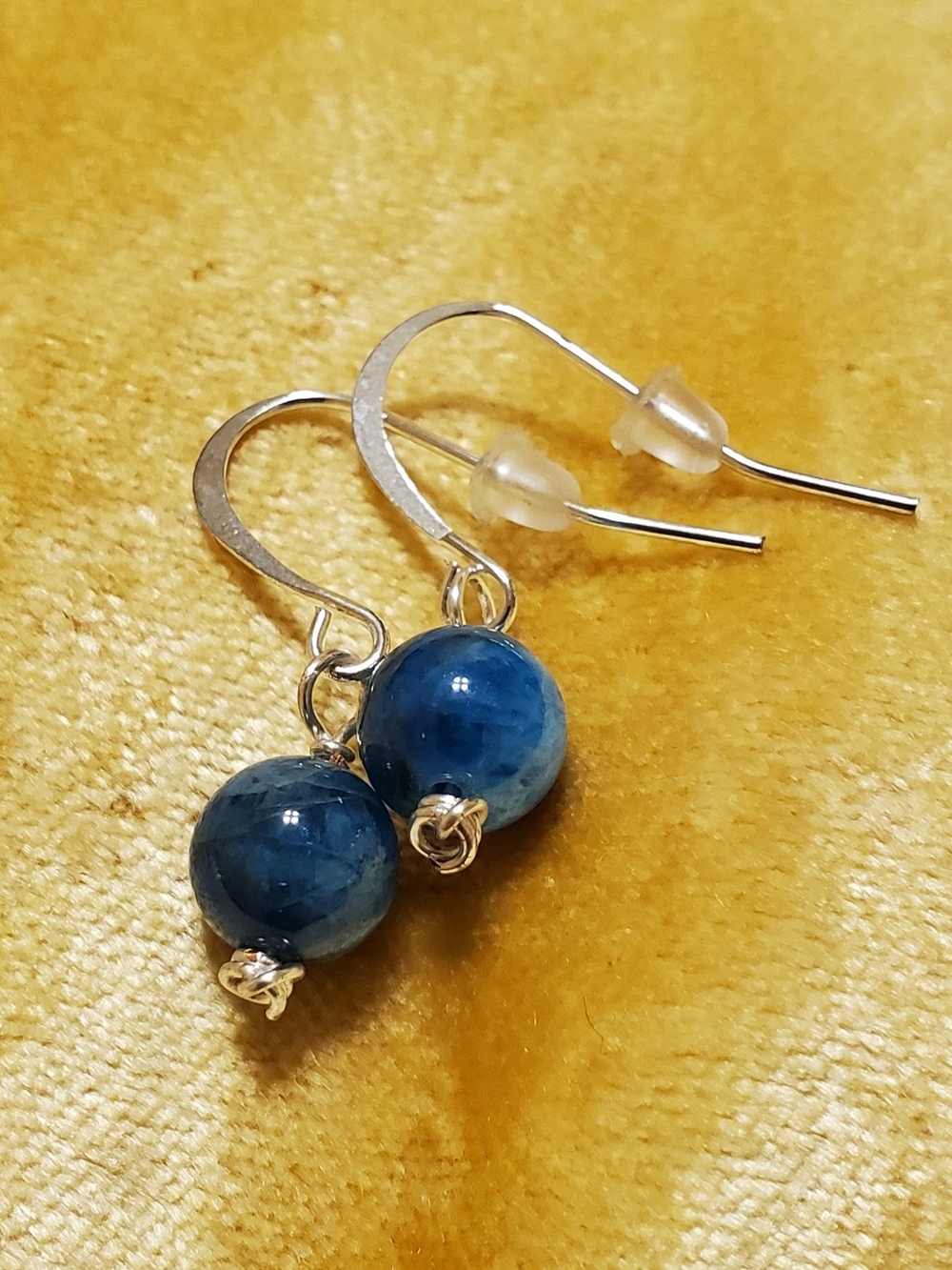Handmade Sterling & Neon Blue Apatite Earrings